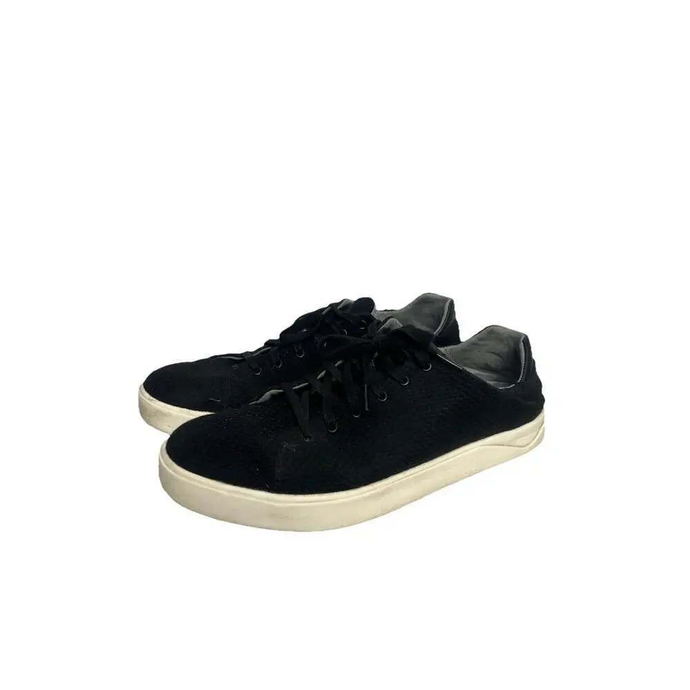 Olukai Lae' Ahi Li Black Canvas Lace Up Sneakers Shoes Mens Size 10